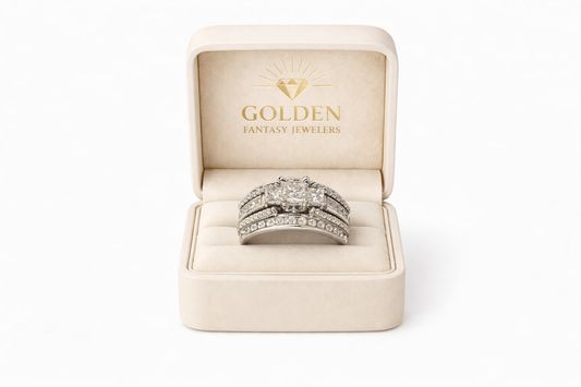 14K White Gold Women's Jewelry Set 1.50 ct Natural Diamond