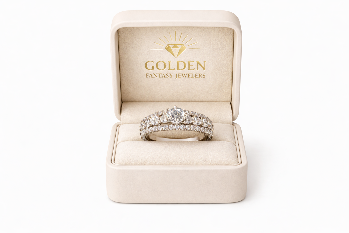 14K White Gold Women's Jewelry Set 2.02 ct Round Natural Diamond