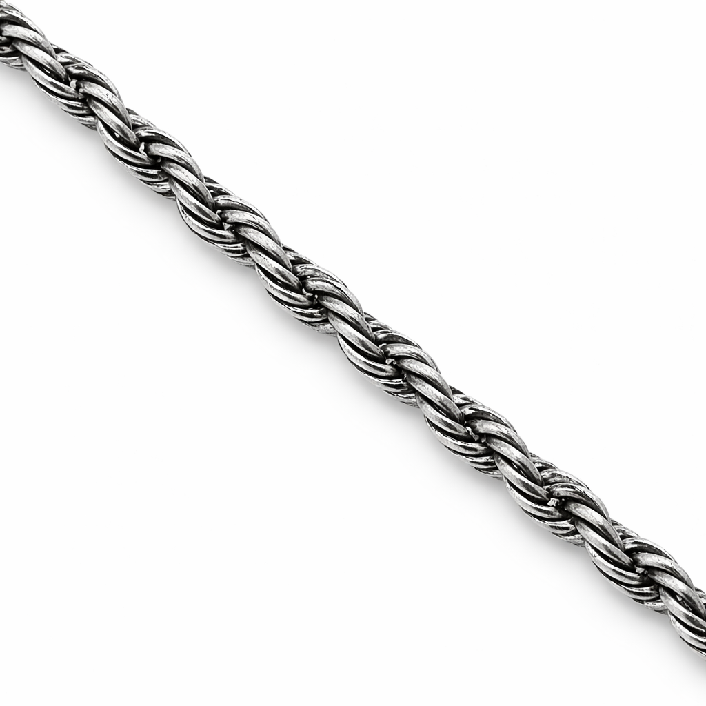 Sterling Silver - 2.30mm Ruthenium-Plated Rope Chain
