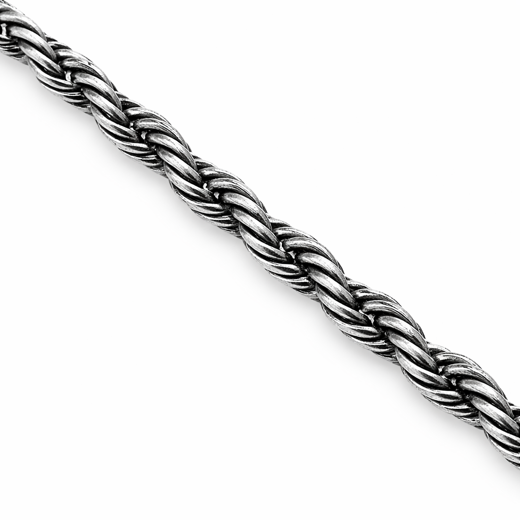 Sterling Silver - 2.90mm Ruthenium-Plated Rope Chain