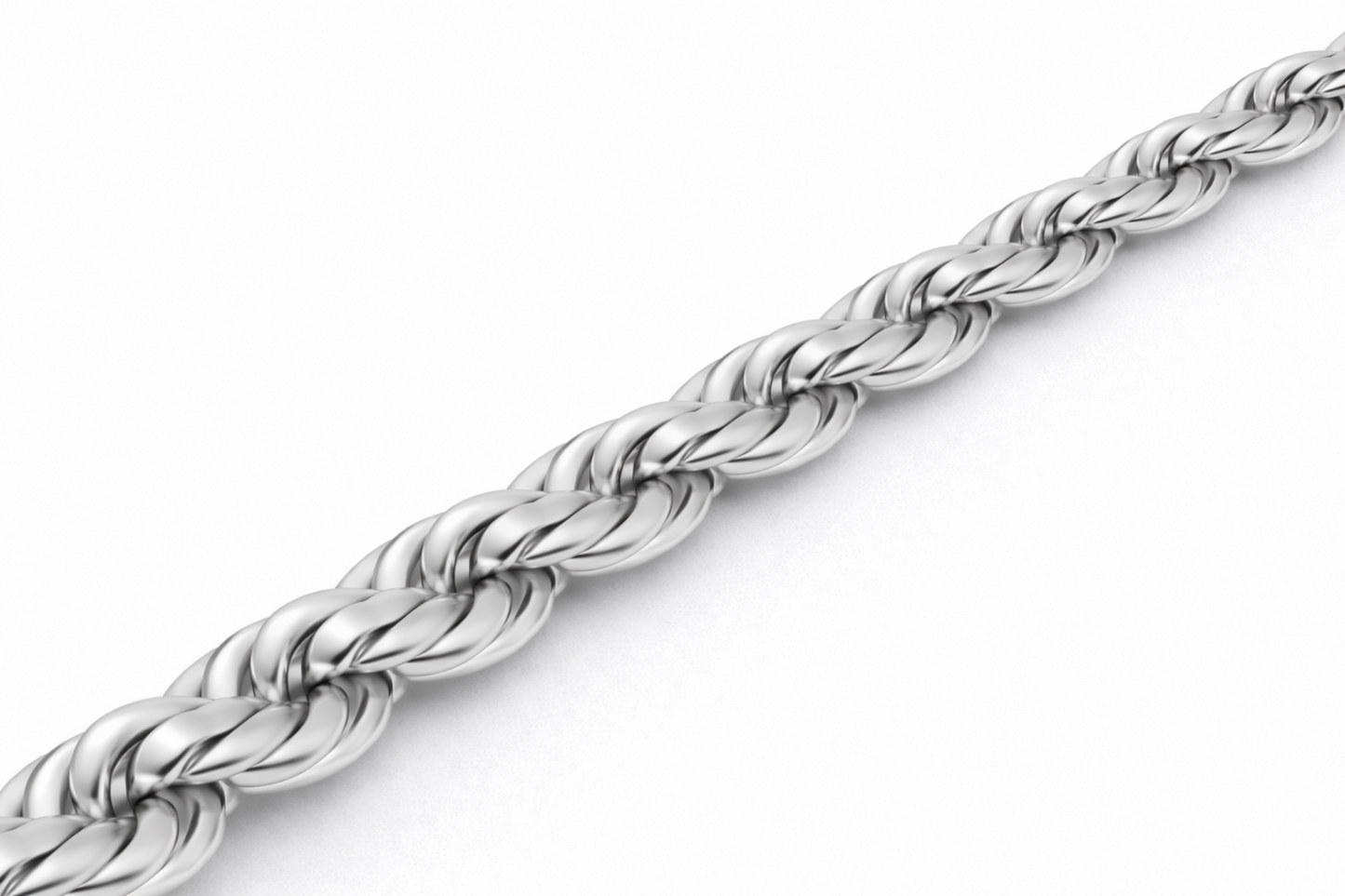 Sterling Silver - 4.25mm Diamond-Cut Rope Chain