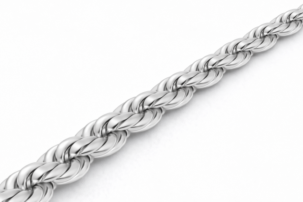 Sterling Silver - 4.60mm Diamond-Cut Rope Chain