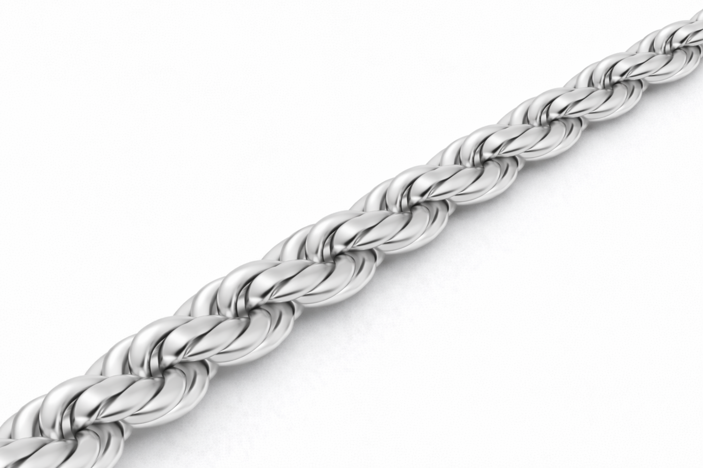 Sterling Silver - 4.60mm Diamond-Cut Rope Chain