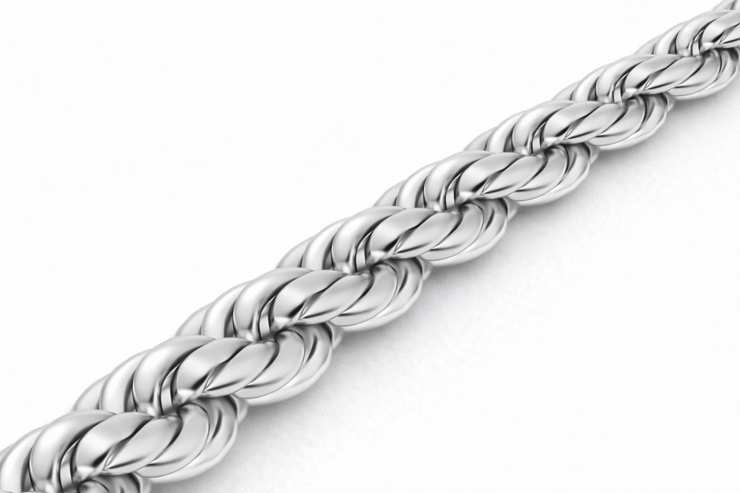 Sterling Silver - 5.75mm Diamond-Cut Rope Anklet