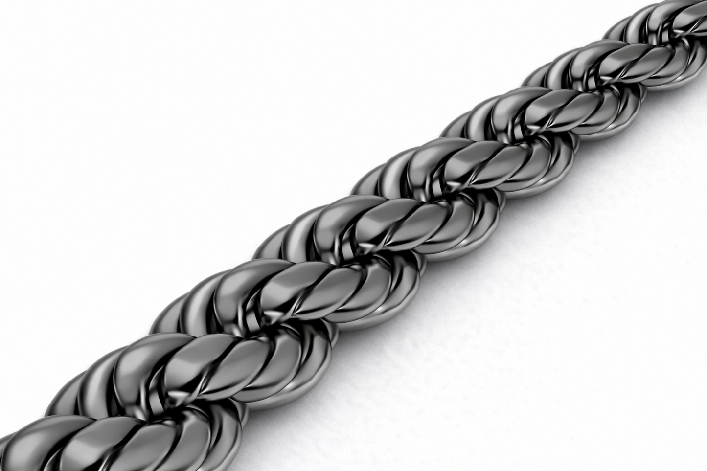 Sterling Silver - 6.50mm Rhodium-Plated Diamond-Cut Rope Bracelet