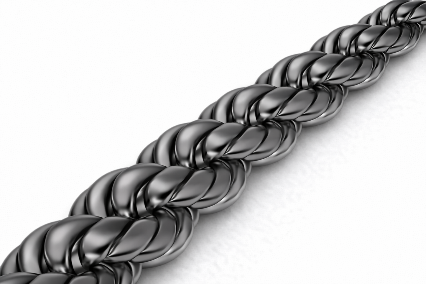 Sterling Silver - 7.80mm Rhodium-Plated Diamond-Cut Rope Chain