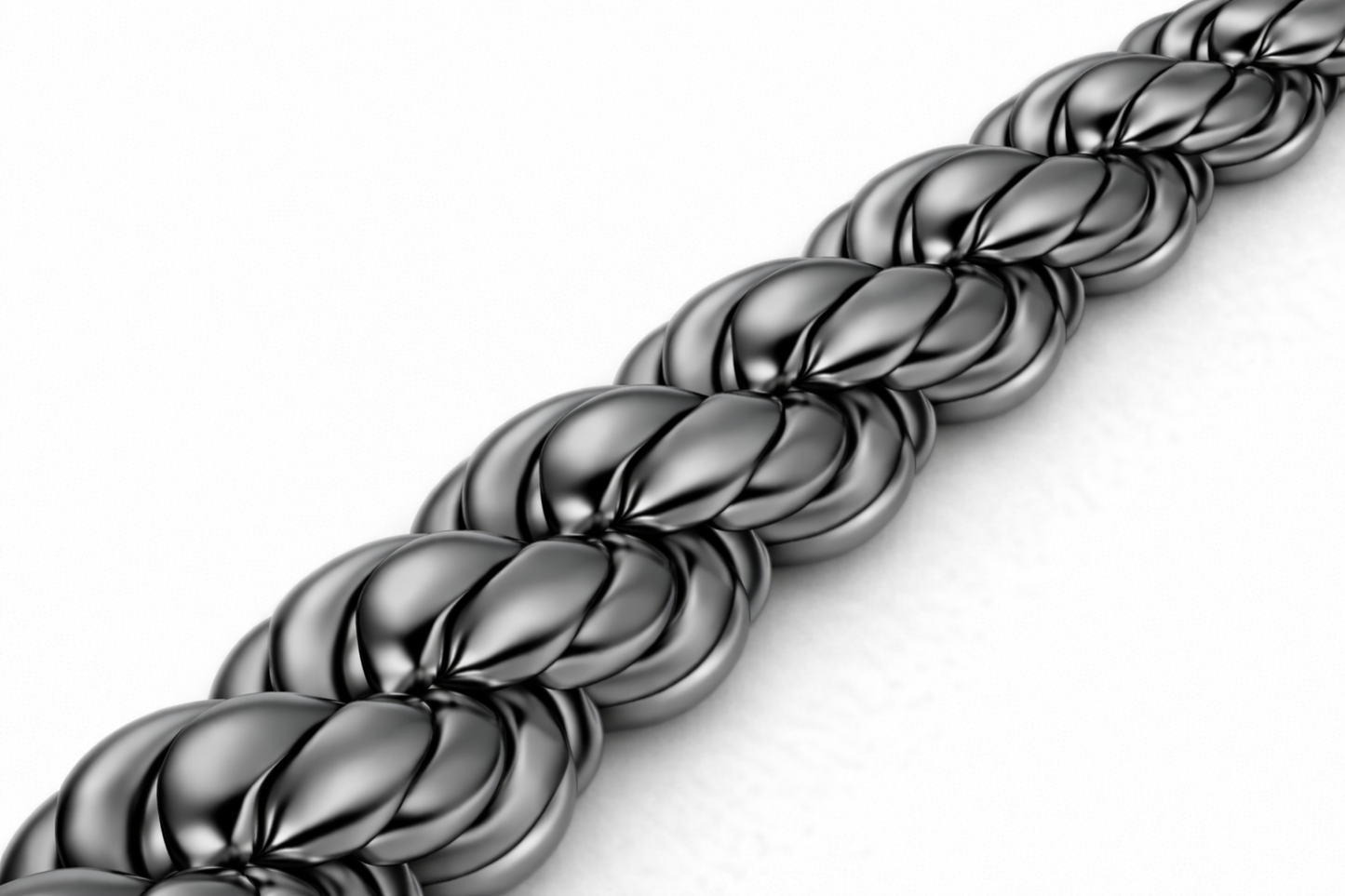 Sterling Silver - 9.00mm Rhodium-Plated Diamond-Cut Rope Anklet