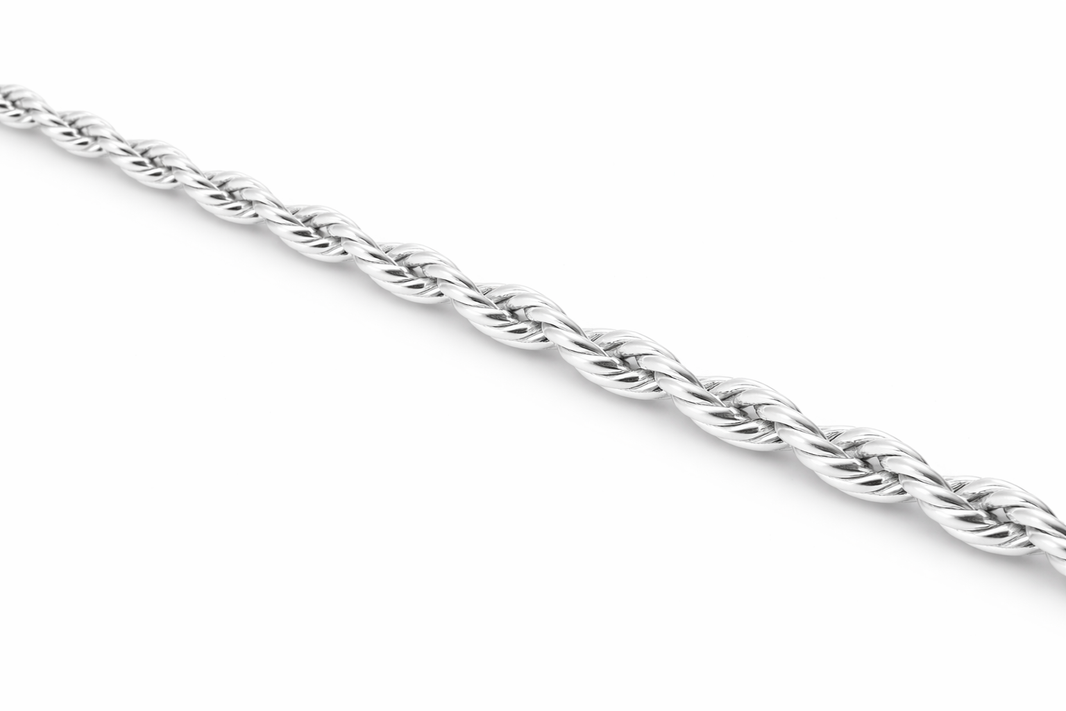 Sterling Silver - 1.50mm Polished Rope Chain