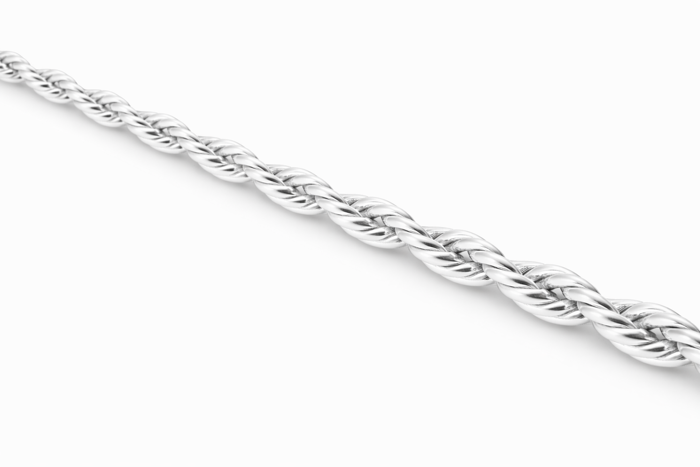 Sterling Silver - 1.80mm Polished Rope Anklet