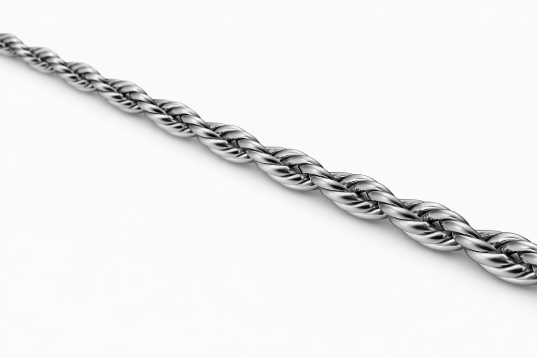 Sterling Silver - 1.80mm Polished Rope Chain