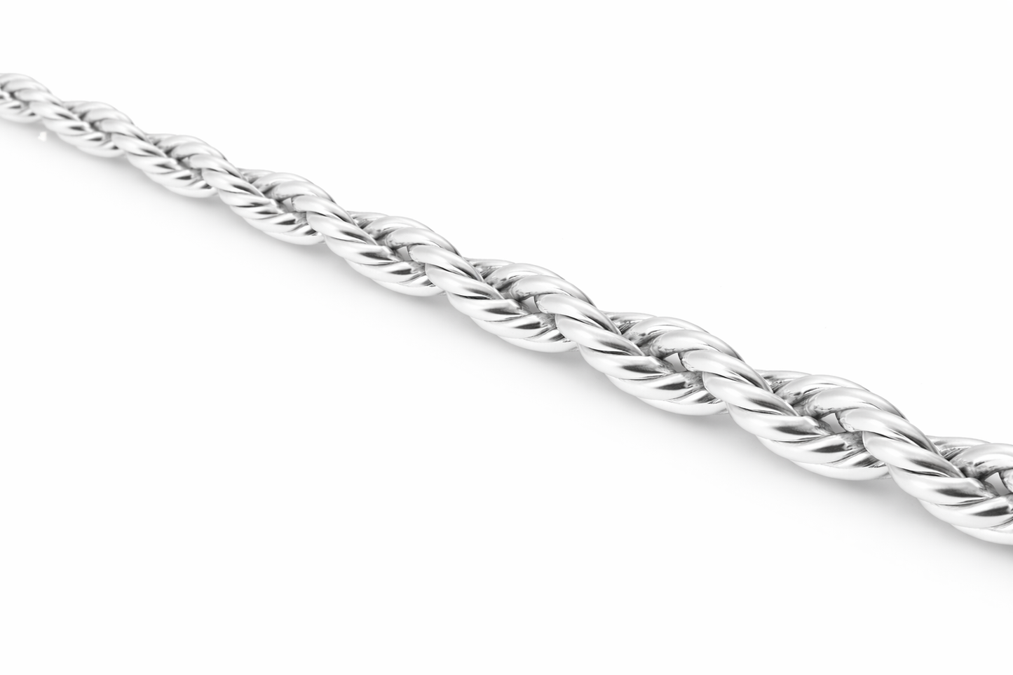 Sterling Silver - 2.30mm Polished Rope Bracelet