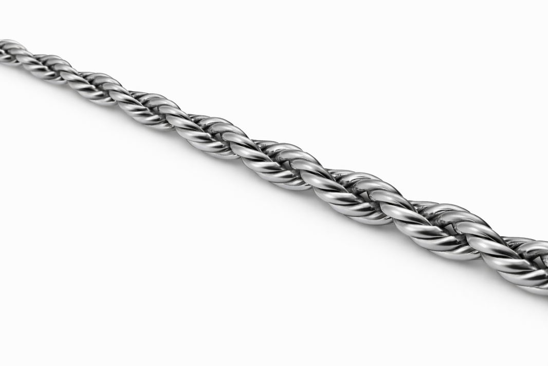 Sterling Silver - 2.30mm Polished Rope Chain