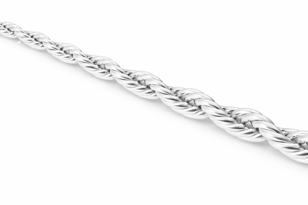Sterling Silver - 2.50mm Polished Rope Chain