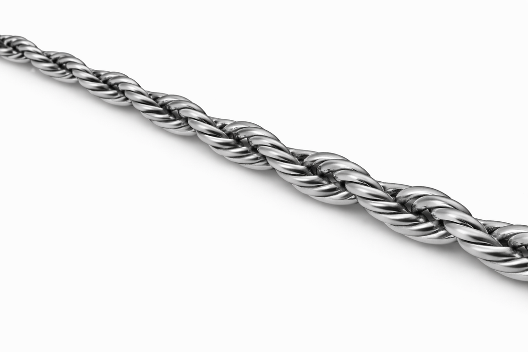 Sterling Silver - 2.50mm Polished Rope Chain