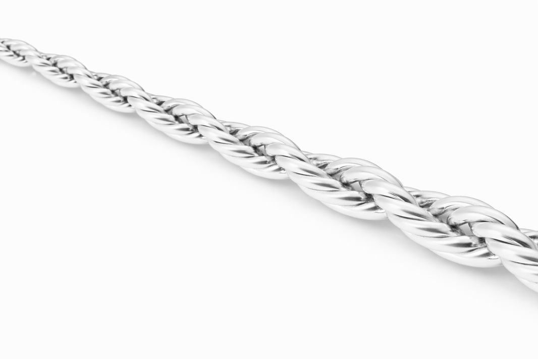 Sterling Silver - 3.00mm Polished Rope Bracelet