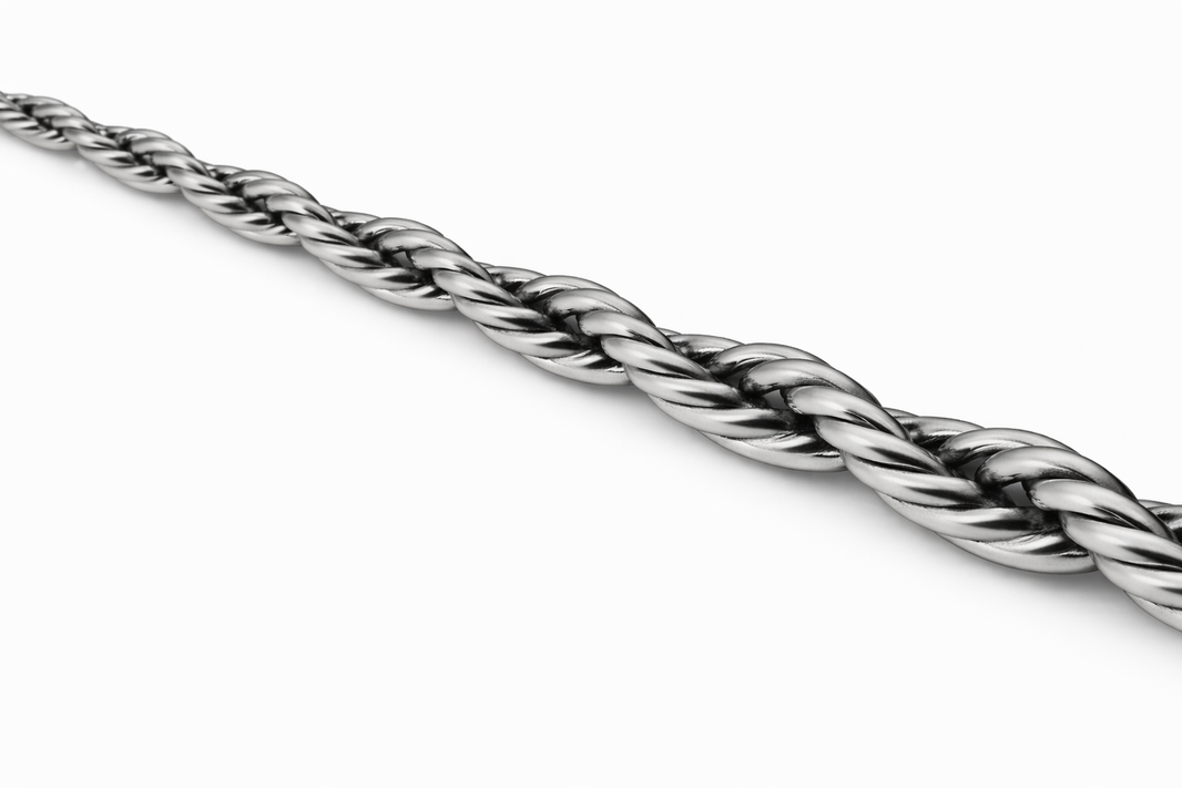 Sterling Silver - 3.00mm Polished Rope Chain