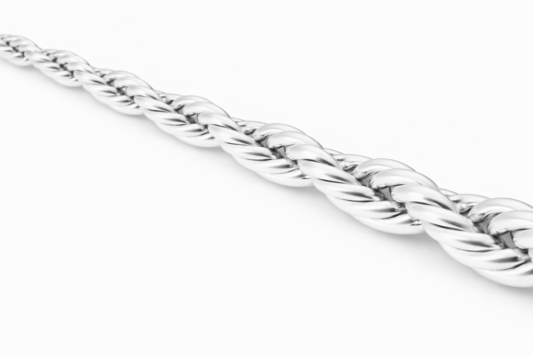 Sterling Silver - 4.30mm Polished Rope Bracelet