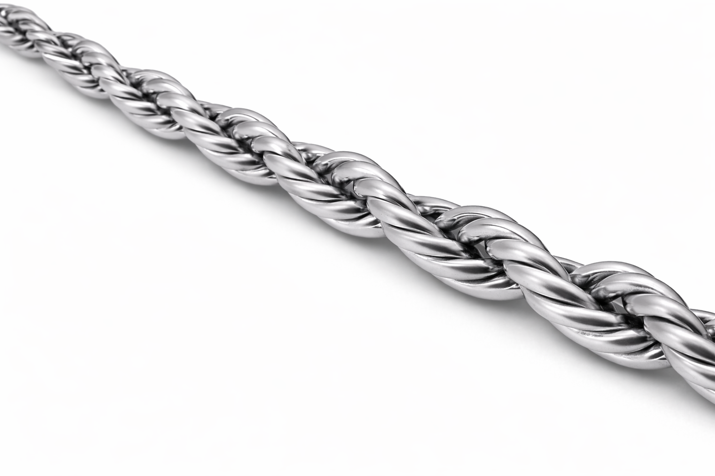 Sterling Silver - 4.30mm Polished Rope Chain