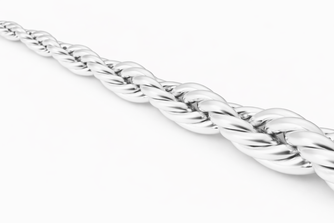 Sterling Silver - 4.50mm Polished Rope Bracelet