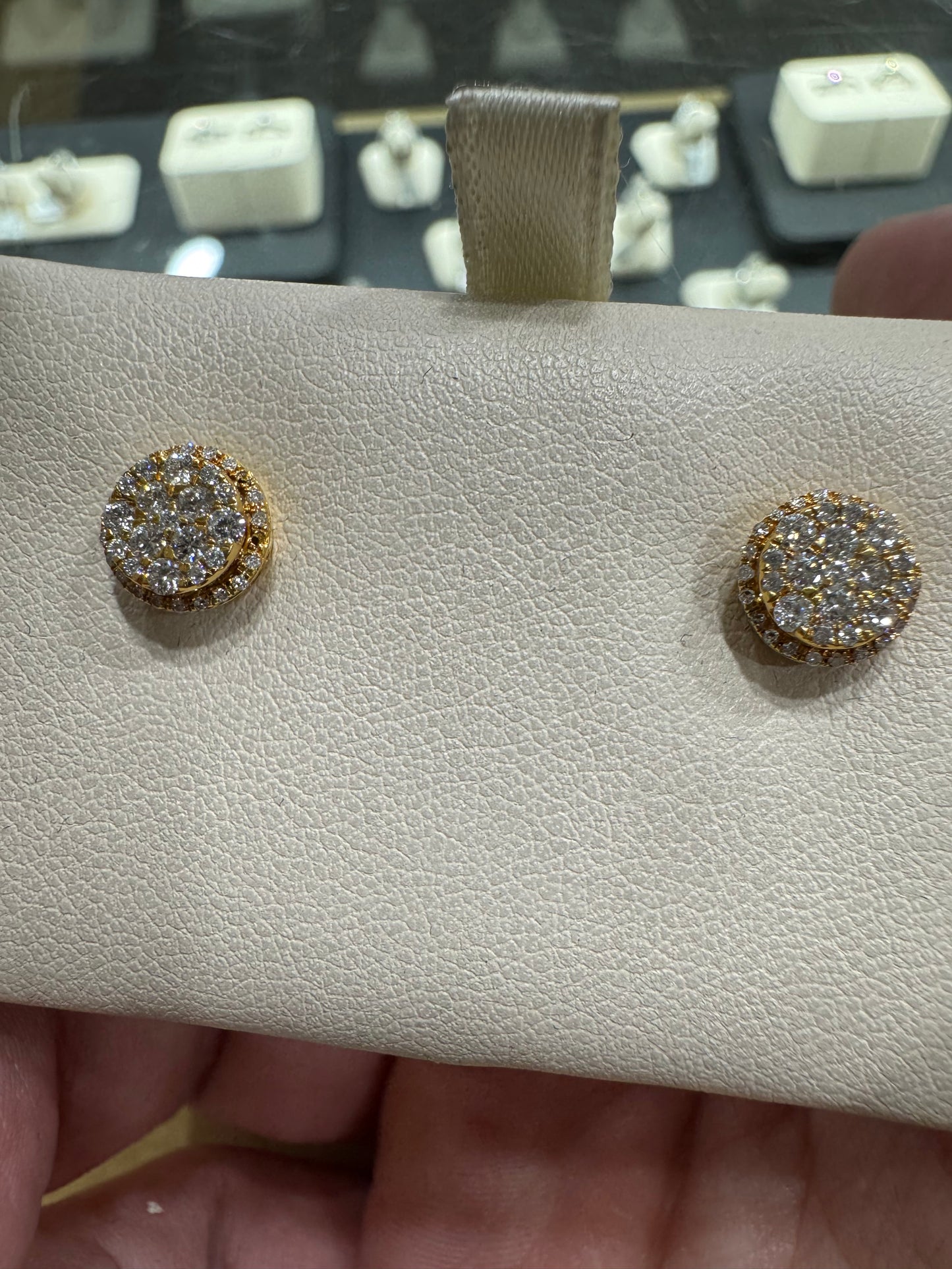 14K Yellow Gold Earrings 0.50 ct Natural Diamond