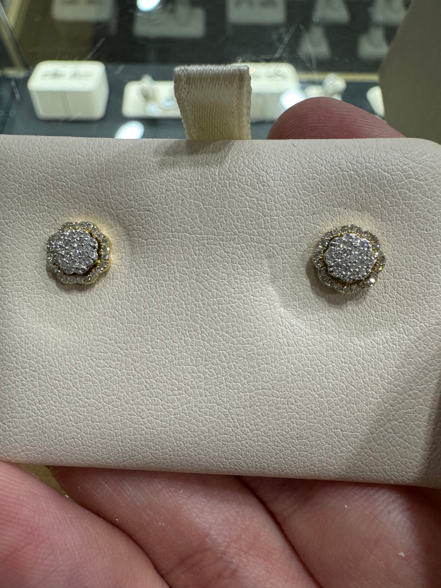 10K Yellow Gold Women's Earrings 0.25 ct Natural Diamond