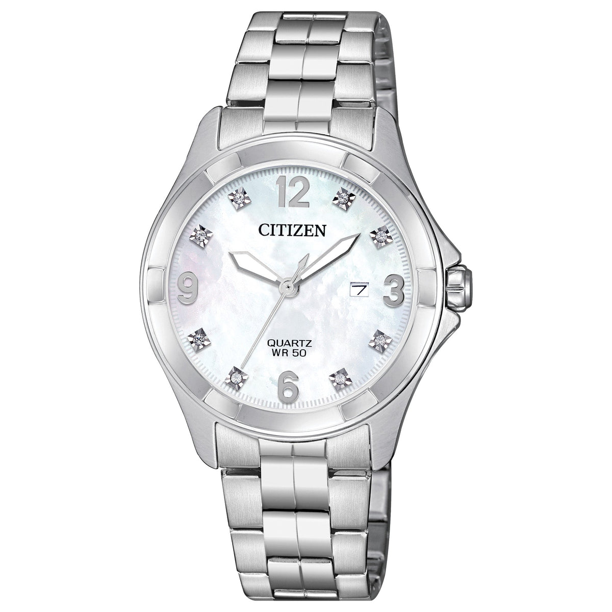 Citizen EU6080-58D Women's Silver-Tone Quartz Watch - front view
