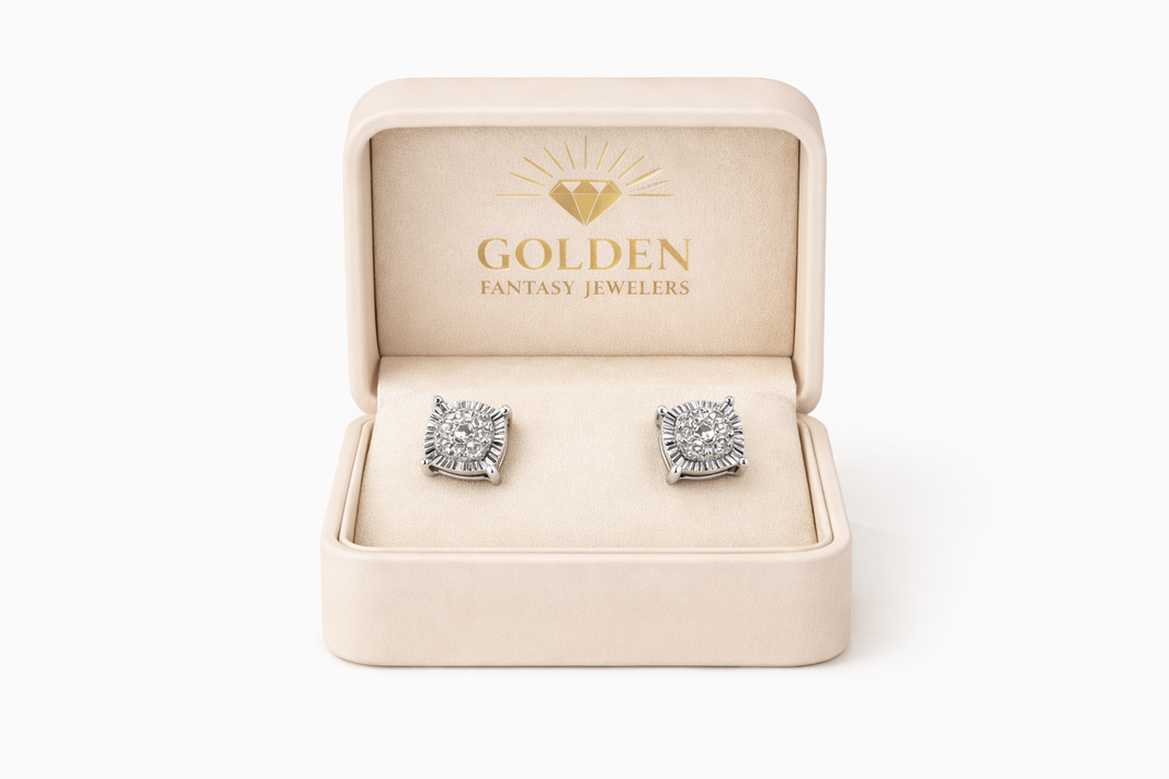 10K White Gold Earrings 0.28 ct Natural Diamond