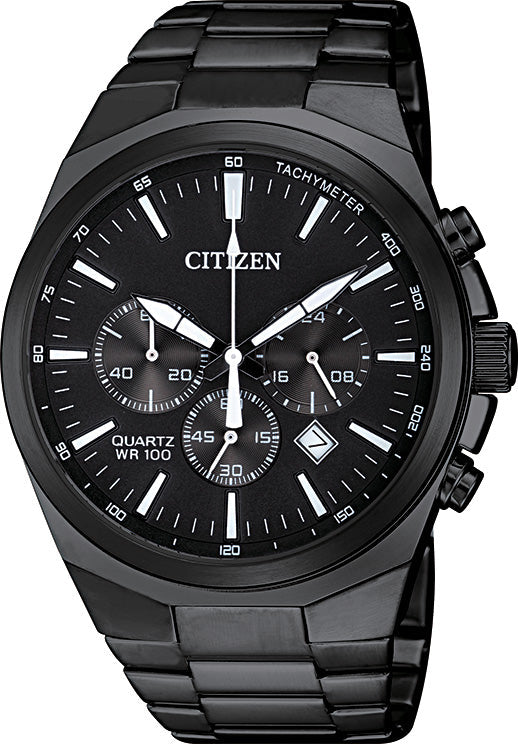 Citizen AN8175-55E Men's Black Quartz Watch - front view