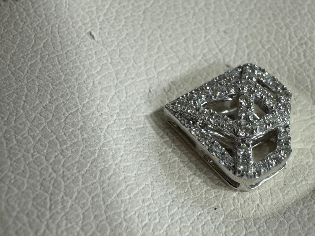 14K White Gold Earrings 0.25 ct Natural Diamond, diamond shape, stud earrings ￼