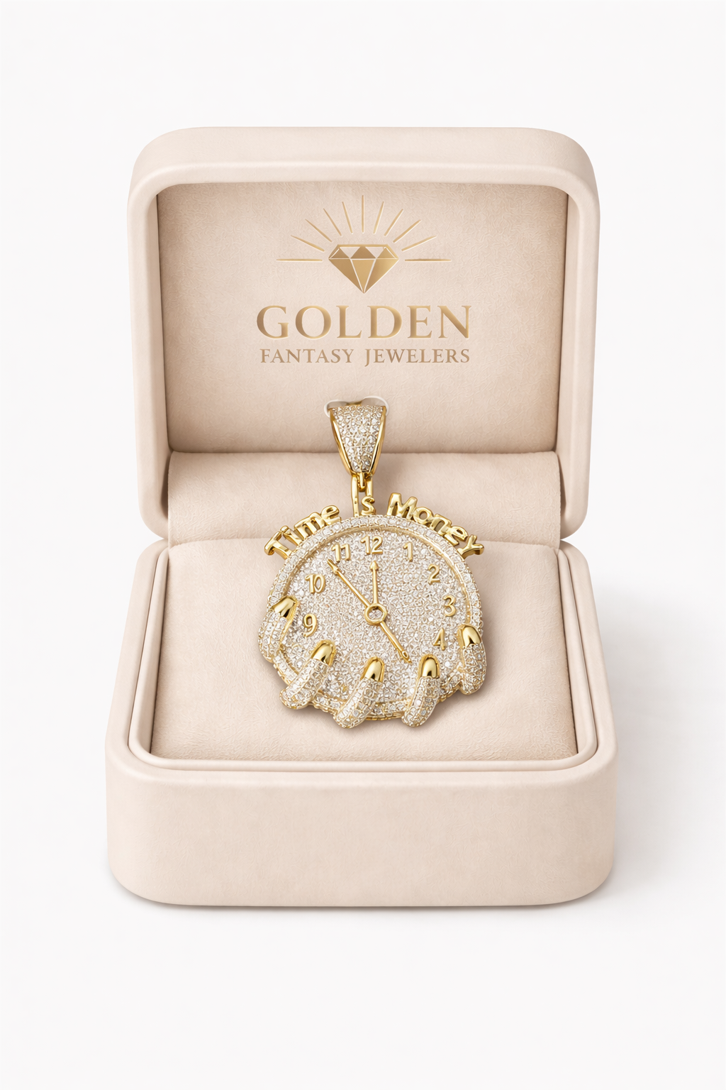 10K Yellow Gold “Money Time” Charm 1.01 ct Natural Diamond