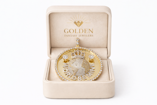 10K Yellow Gold World Be Mine Charm 4.50 ct Natural Diamond Pendant