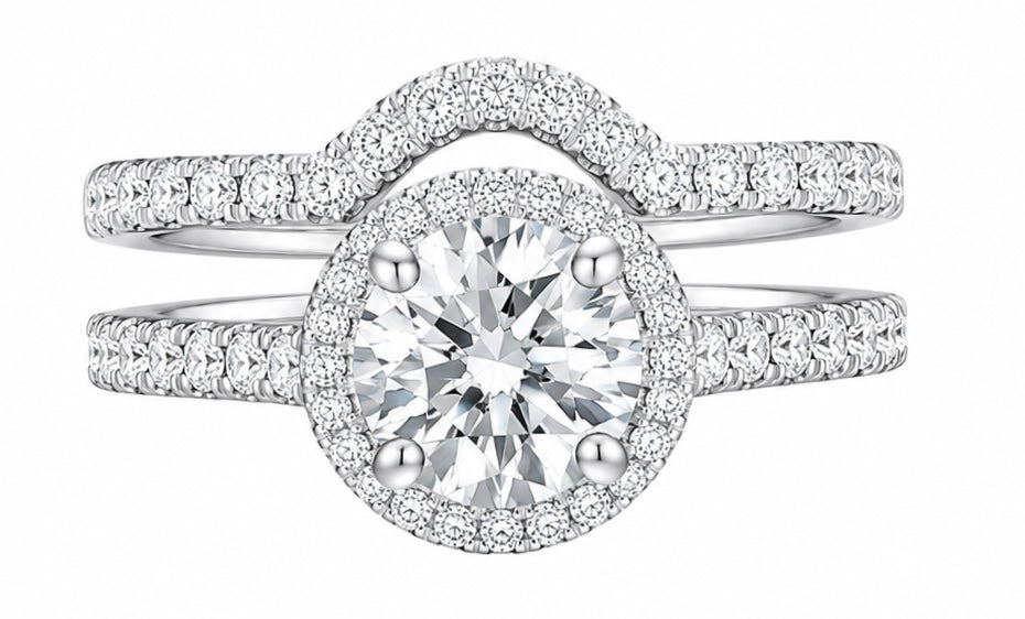 14K White Gold Ring 1.75 ct Round Lab Grown Diamond