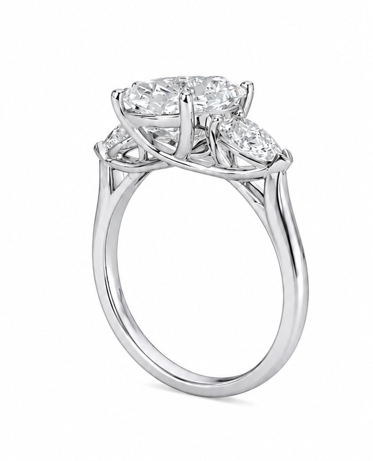 14K White Gold Women’s Ring Oval 3.60 ct Lab Grown Diamond