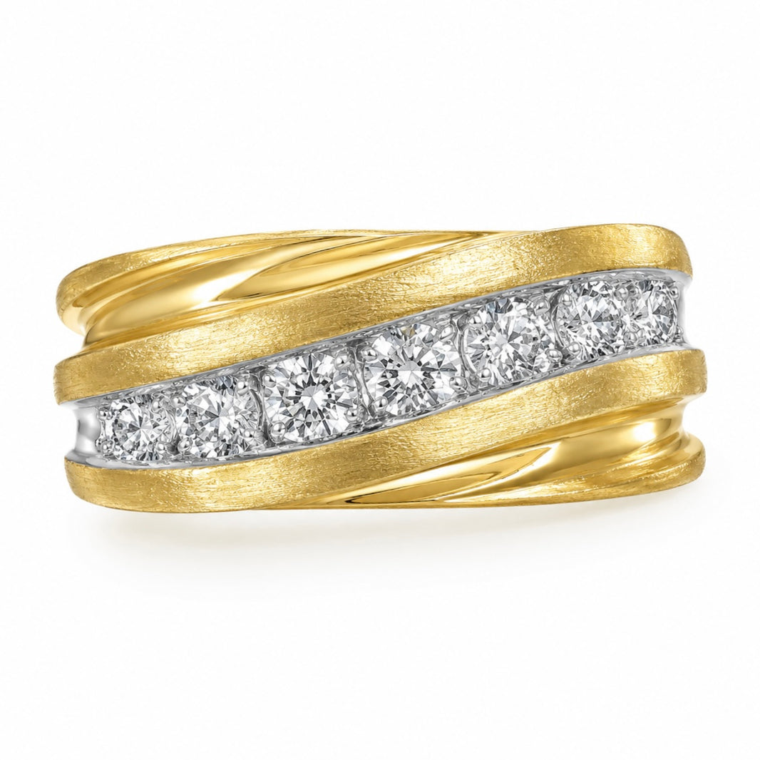 10K Two-Tone Gold Men's Ring 0.50 ct Natural Diamond