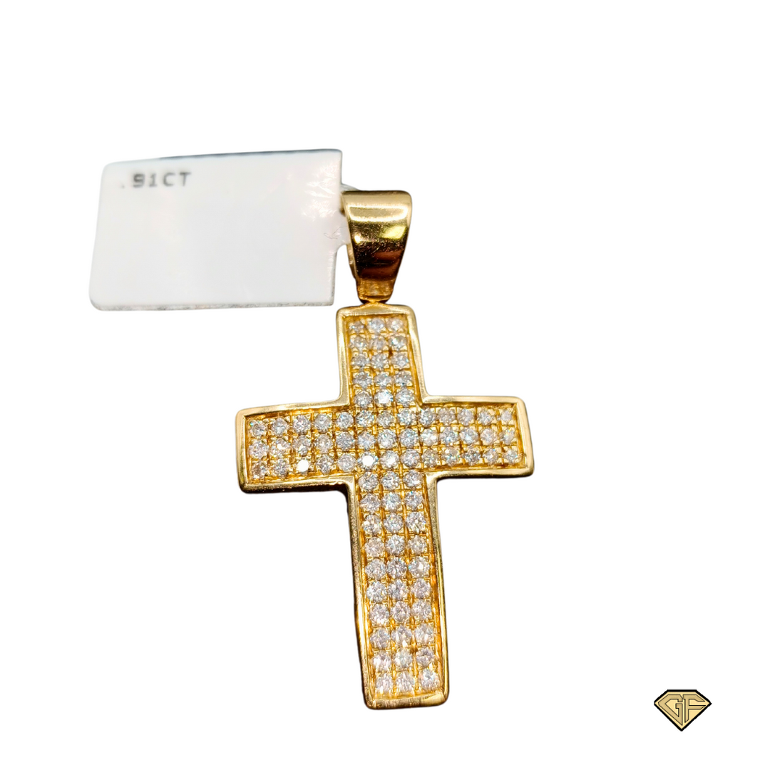 Diamond Cross Charm, Crucifix Pendant, Gold Charm