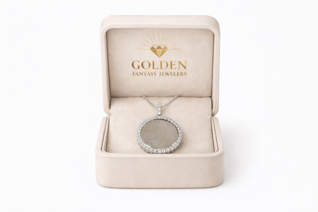 Sterling Silver Picture Pendant Round Charm 0.16 ct Natural Diamond