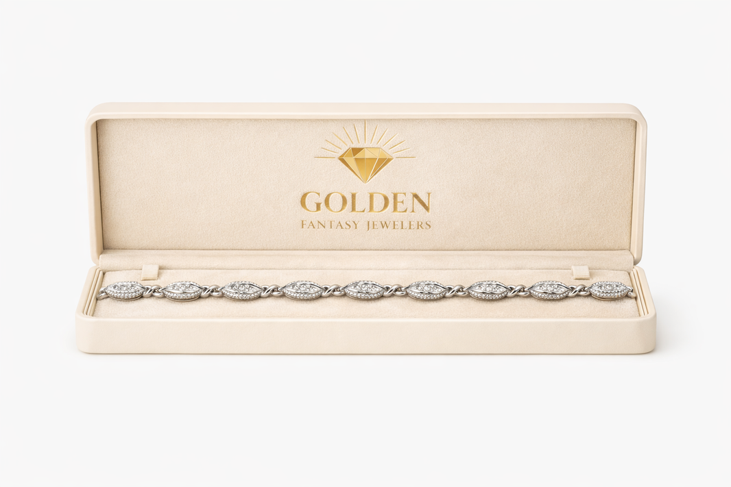 Sterling Silver Infinity Link Tennis Bracelet 0.25 ct Natural Diamond