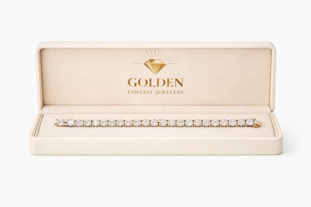 10K Yellow Gold Tennis Bracelet 1.84 ct Natural Diamond