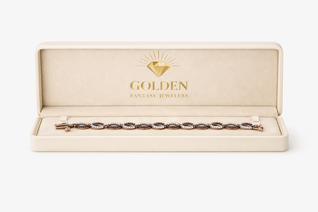 10K Two-Tone Gold Infinity Tennis Bracelet 1.00 ct Natural Diamond