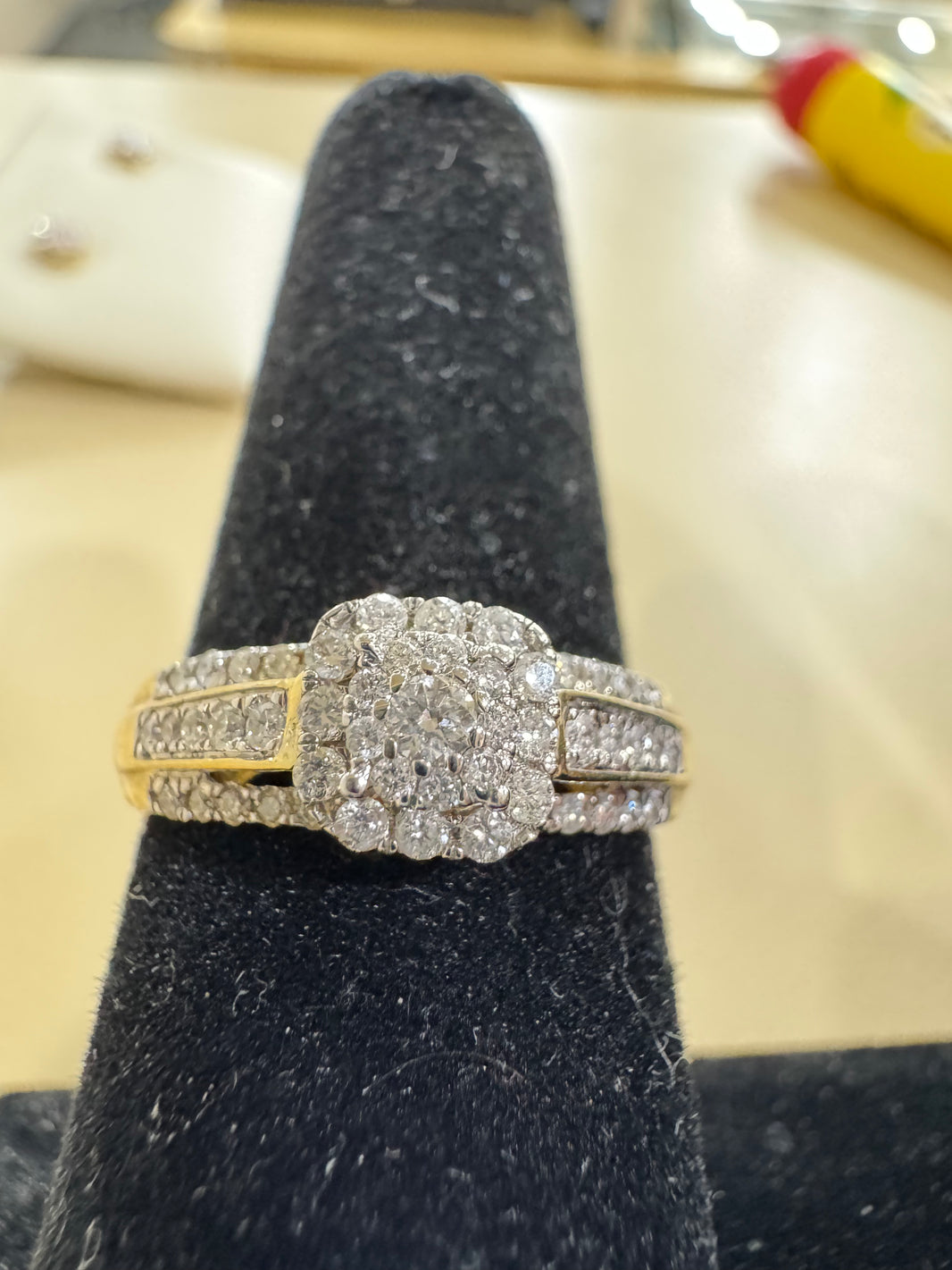 10K Yellow Gold Women's Ring 0.42 ct Natural Diamond