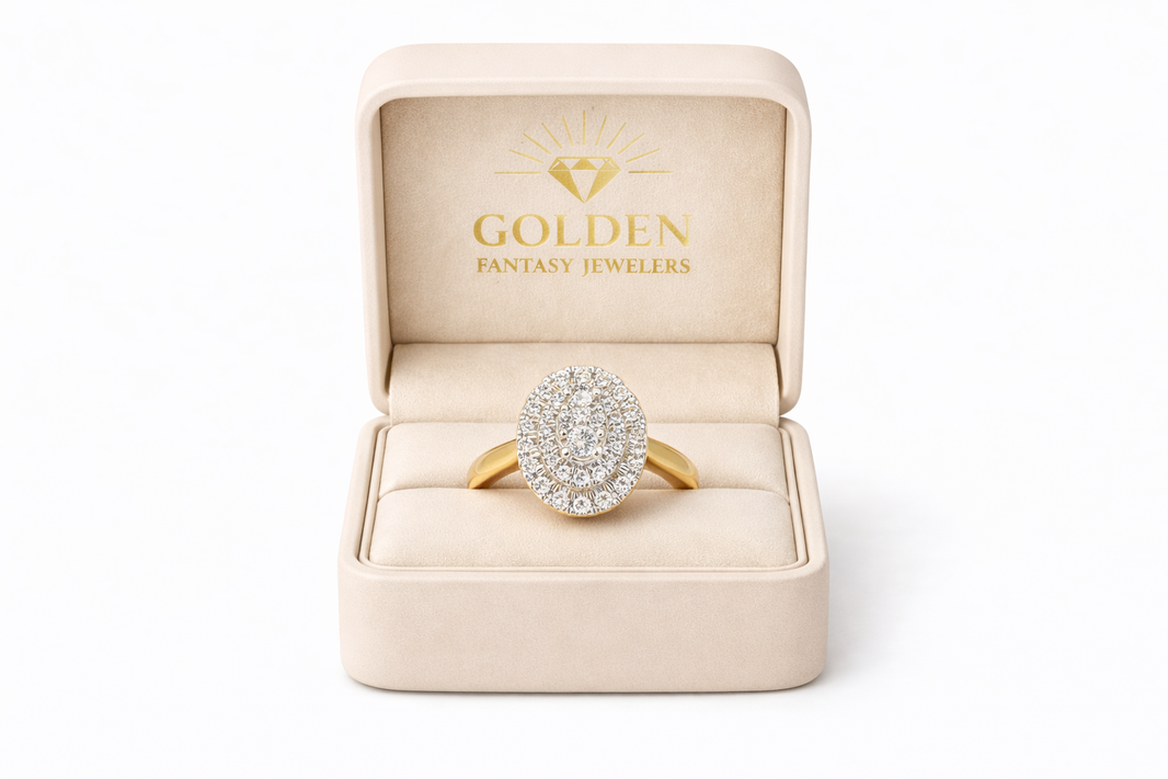10K Yellow Gold Women's Ring 0.33 ct Natural Diamond