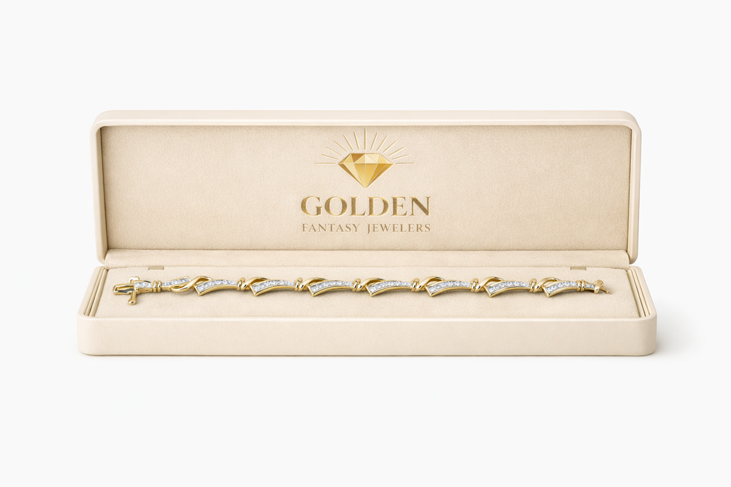 10K Yellow Gold Women’s Tennis Bracelet 0.50 ct Natural Diamond