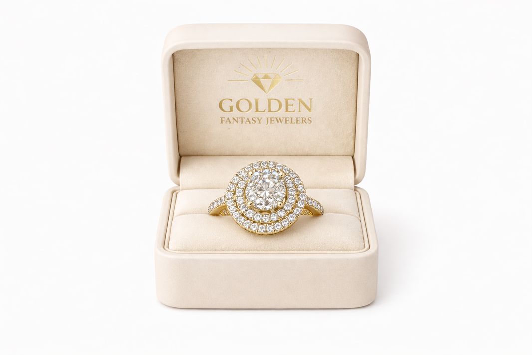 10K Yellow Gold Women's Ring 0.50 ct Natural Diamond