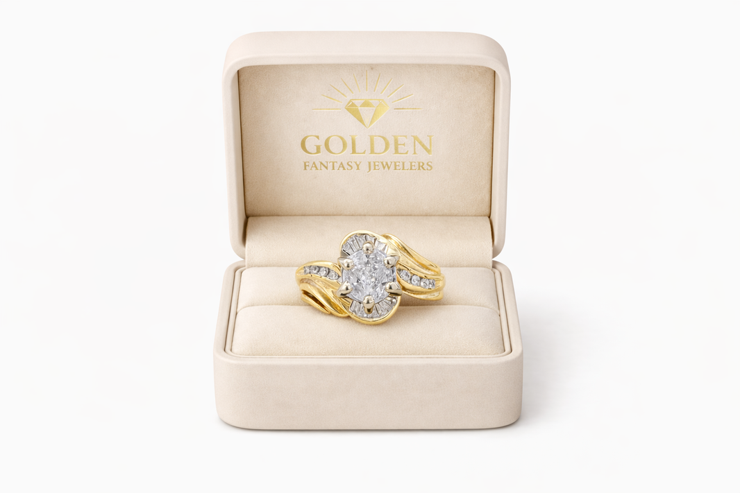 14K White Gold Women's Ring 0.75 ct Marquise Head Natural Diamond