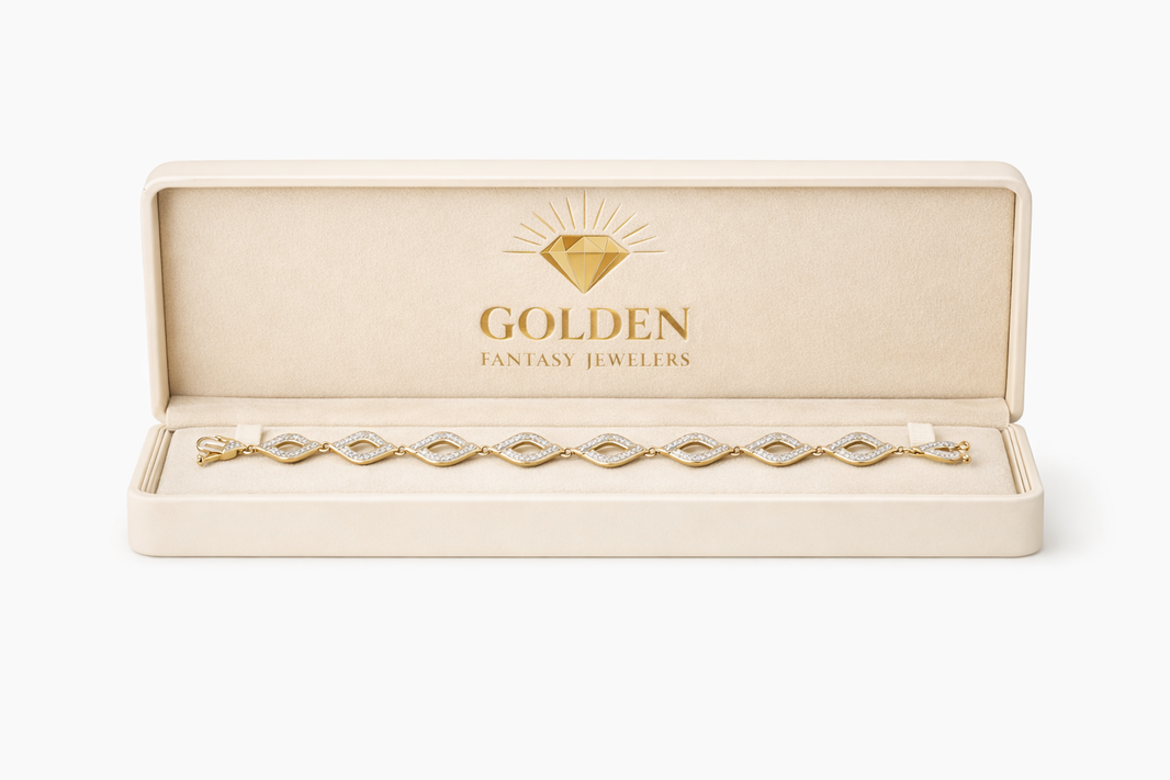 10K Yellow Gold Women’s Bracelet 0.75 ct Natural Diamond