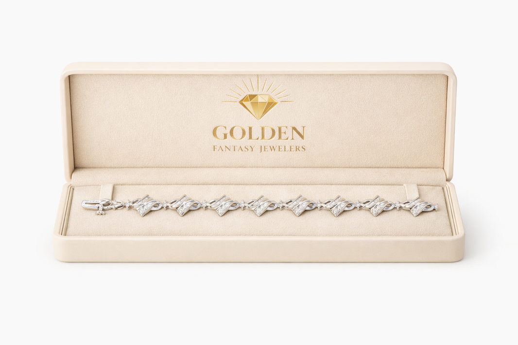 10K White Gold Tennis Women’s Bracelet Marquise Cut 0.47 ct Natural Diamond