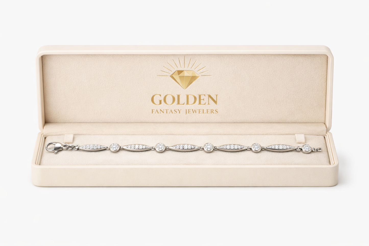 10K White Gold Tennis Link Bracelet 0.50 ct Natural Diamond