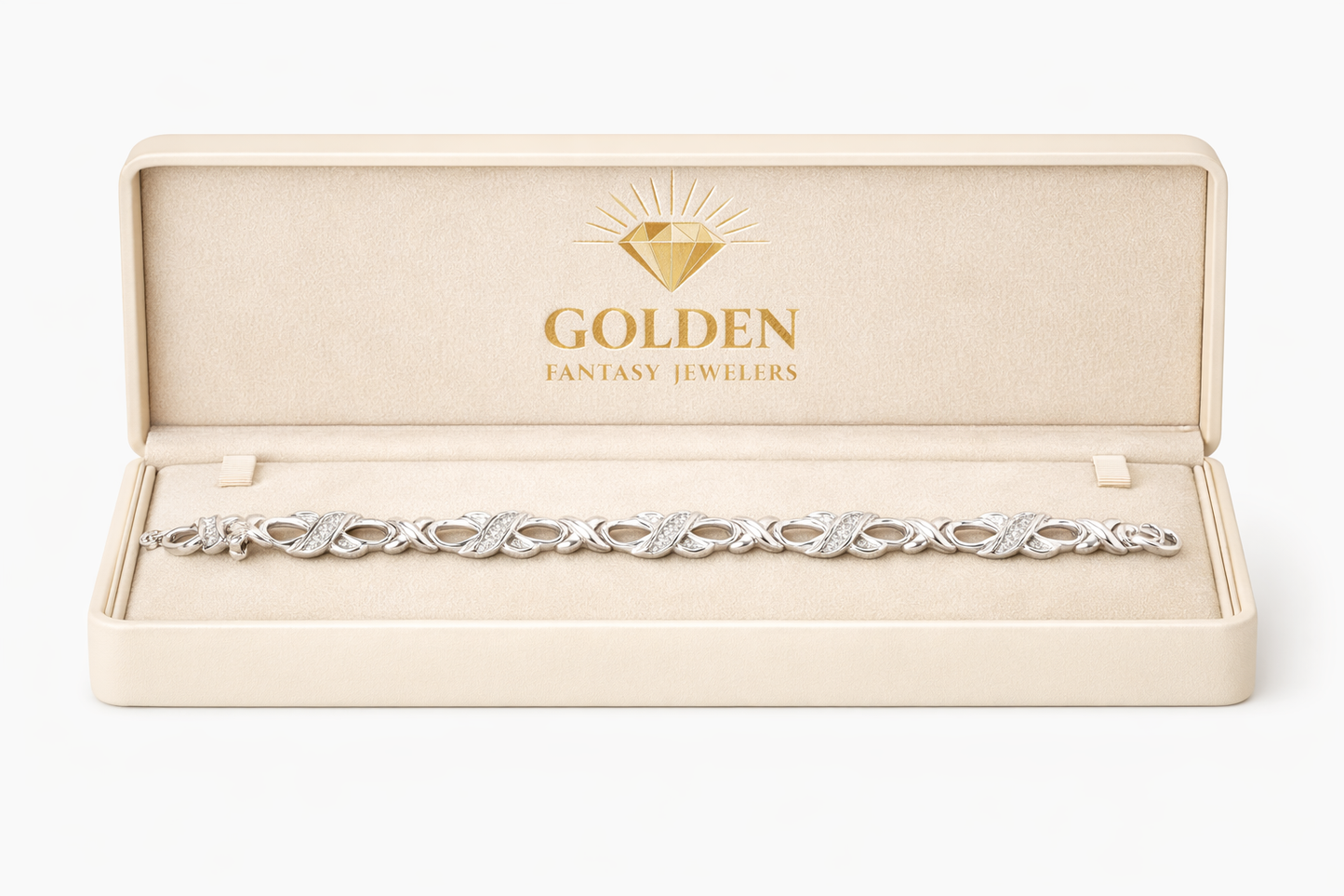 10K White Gold Women’s Bracelet 0.25 ct Natural Diamond