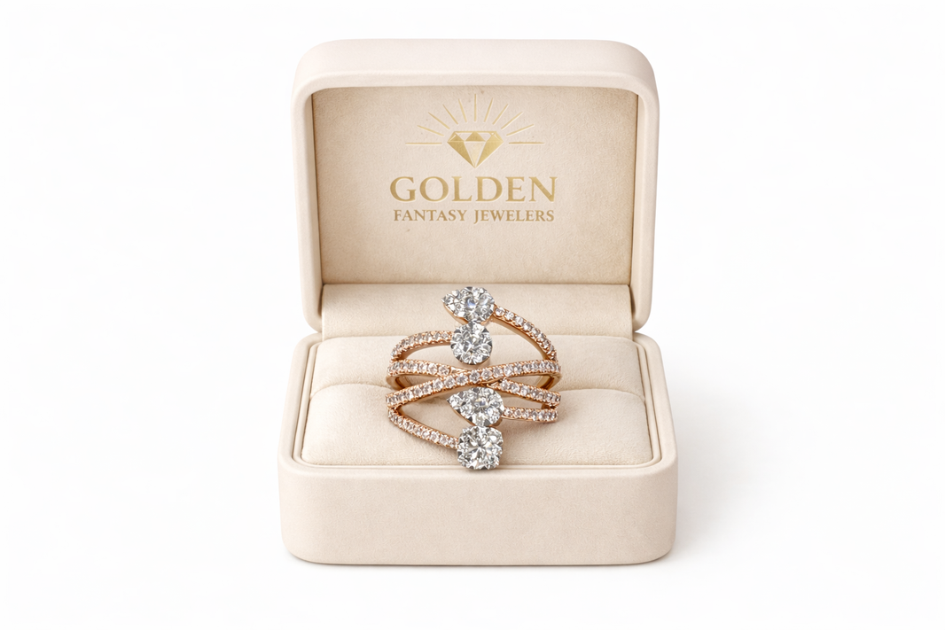 14K Rose Gold Women's Ring 1.59 ct Natural Diamond