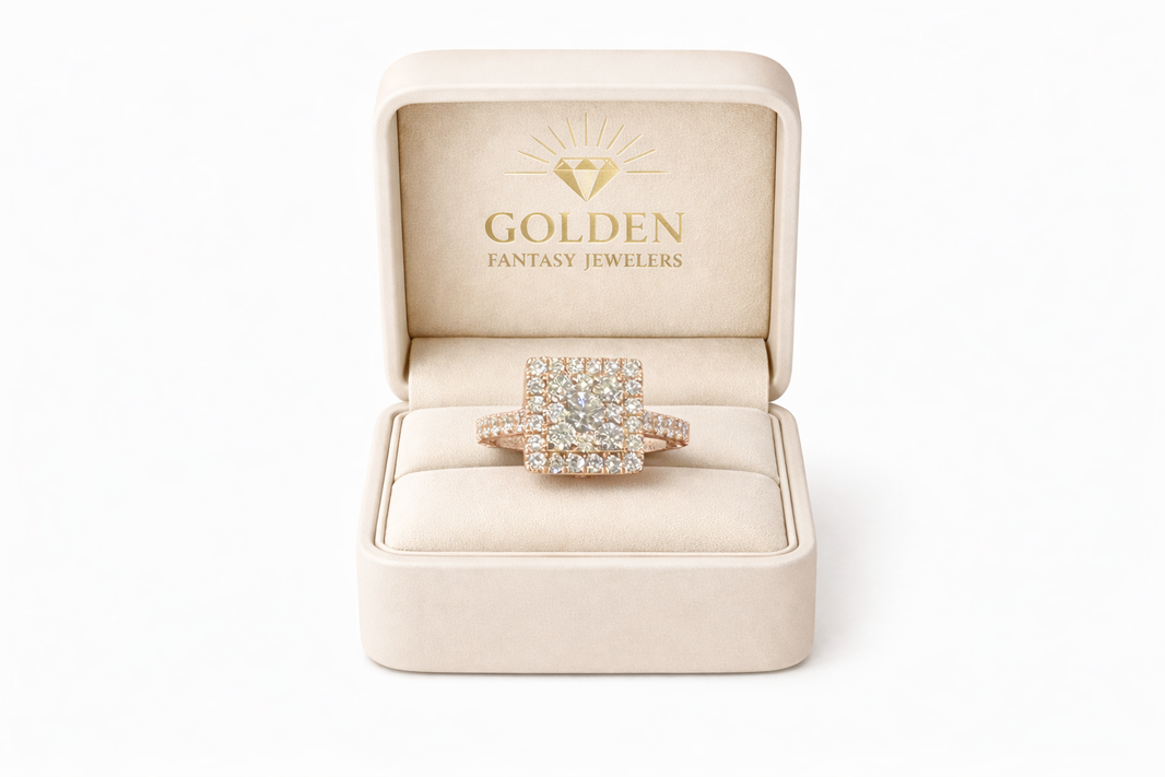 10K Rose Gold Ring 2.00 ct Natural Diamond